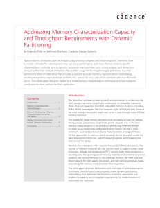 Addressing Memory Characterization Capacity and