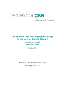 The Implicit Theory of Historical Change in the work of Alan S. Milward