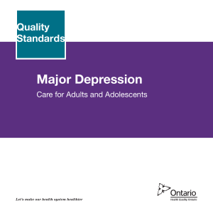 Major Depression Quality Standard