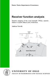 Receiver function analysis - DUO