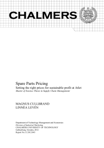 Spare Parts Pricing - Chalmers Publication Library