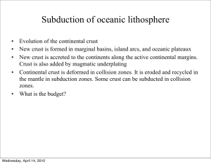 Subduction of oceanic lithosphere