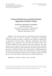 Cultural Relativism and the Realistic Approach to