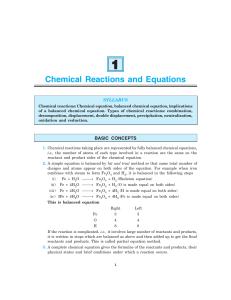1 Chemical Reactions and Equations