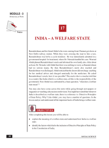 17 INDIA – A WELFARE STATE