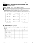 7.4 Solving from Factored Form Notes and Classwork