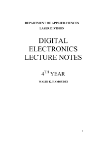 DIGITAL ELECTRONICS LECTURE NOTES