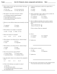 Name: ______ Aim 36: Elements, atoms, compounds and miztures