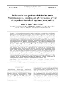 Differential competitive abilities between Caribbean coral species