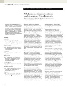 US Economic Sanctions on Cuba: An International Ethics Perspective
