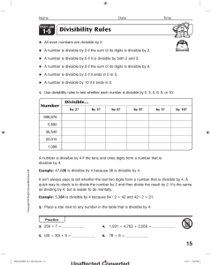 1 5 Divisibility Rules