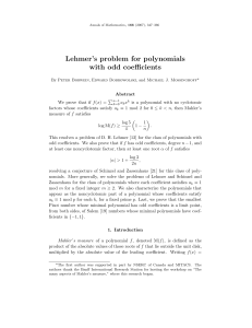 Lehmer`s problem for polynomials with odd coefficients