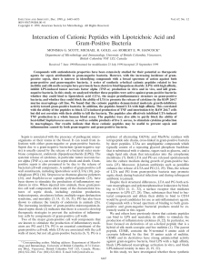 Interaction of Cationic Peptides with Lipoteichoic Acid and Gram