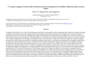 Crossing Conjugate Normal Faults and Hydrocarbon Accumulation