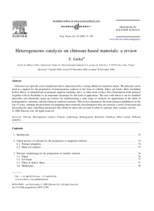 Heterogeneous catalysis on chitosan