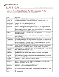 Lesson Plan: Constitution Day Glossary and Facts