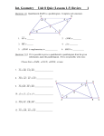 Int. Geometry Unit 8 Quiz (Lessons 1