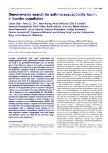 Genome-wide search for asthma susceptibility loci in a founder