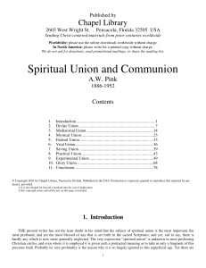 Spiritual Union and Communion