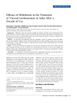 Efficacy of Miltefosine in the Treatment of Visceral