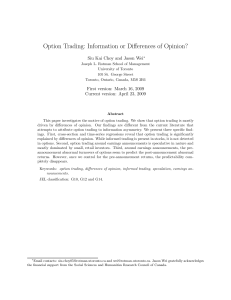 Option Trading: Information or Differences of