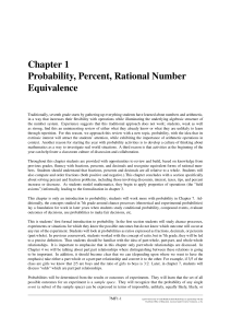 Chapter 1 Probability, Percent, Rational Number Equivalence