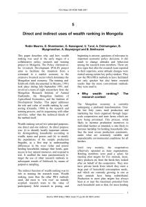 5 Direct and indirect uses of wealth ranking in Mongolia