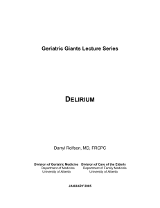 delirium - University of Alberta