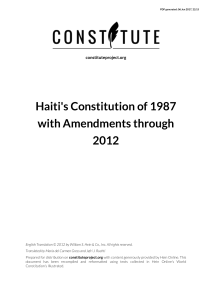 Haiti`s Constitution of 1987 with Amendments