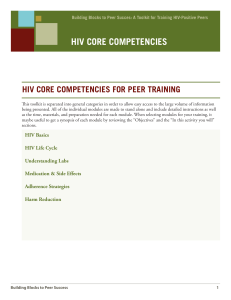 Building Blocks to Peer Success: A Toolkit for Traibning HIV