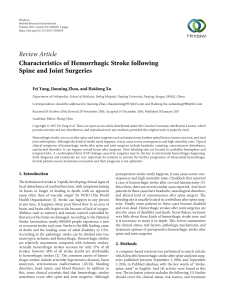 Characteristics of Hemorrhagic Stroke following Spine and Joint