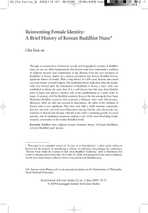 Reinventing Female Identity: A Brief History of Korean Buddhist Nuns*