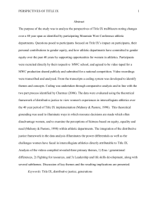PERSPECTIVES OF TITLE IX 1 Abstract The purpose of the - K-REx