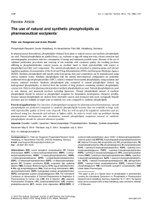 The use of natural and synthetic phospholipids as pharmaceutical