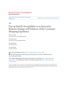 Pop-up Retail`s Acceptability as an Innovative Business Strategy