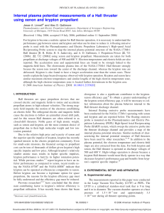 Internal plasma potential measurements of a Hall thruster using