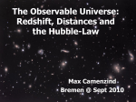 The Observable Universe: Redshift, Distances and the Hubble-Law