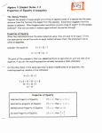 Algebra 3 Stugent Notes 1.2 Properties of Equality