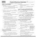 Chemical Reactions Notesheet