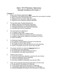 Astro 1010 Planetary Astronomy Sample Questions for Exam 3
