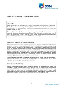 Position paper: Industrial biotechnology