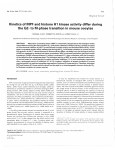 Kinetics of MPF and histone H1 kinase activity differ during the G2