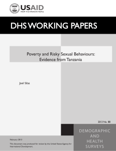 Poverty and Risky Sexual Behaviours: Evidence from Tanzania