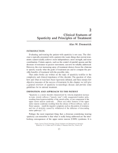 Clinical Features of Spasticity and Principles of Treatment