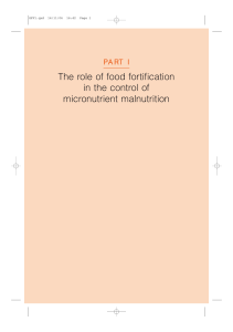 The role of food fortification in the control of micronutrient malnutrition