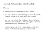 Activity 1 - Mathematical and Scientific Methods