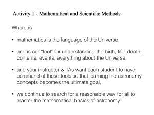 Activity 1 - Mathematical and Scientific Methods