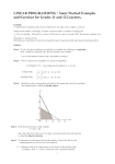 LINEAR PROGRAMMING : Some Worked Examples and Exercises