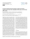 Long-term chemical characterization of tropical and marine aerosols
