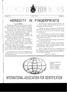 Heredity in Fingerprints